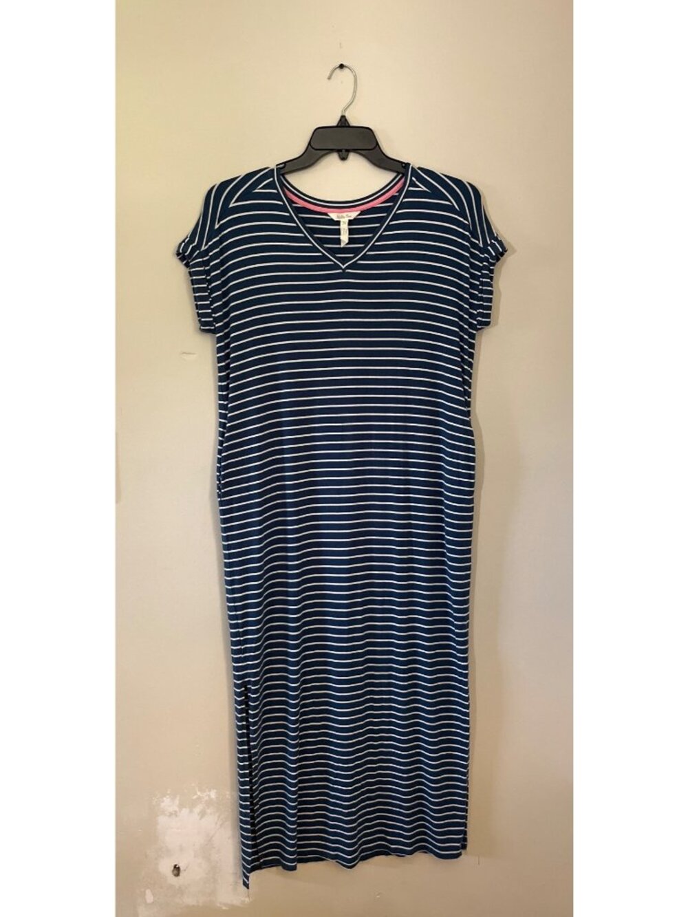 Matilda Jane Womens XSmall Set Sail Blue White Striped Maxi Dress Pockets